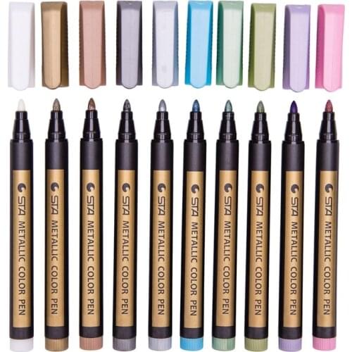 1pcs color metal marker pen water-based paint pen painting signature graffiti DIY photo album hand account note pen art supplies