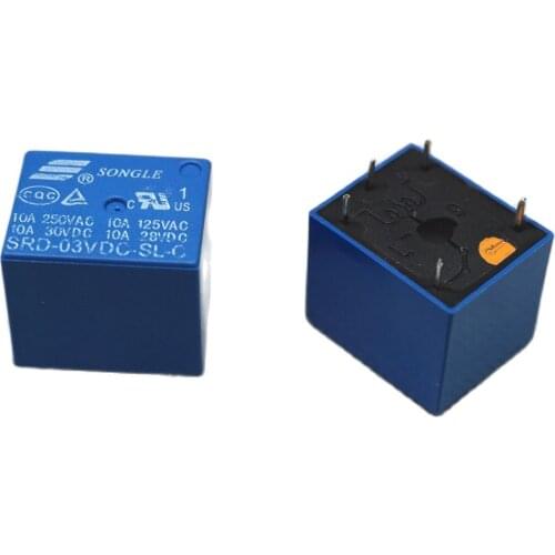 100PCS SRD-03VDC-SL-C relay T73 5PIN 10A 3V SONGLE SRD-3VDC-SL-C original ROHS Free shipping