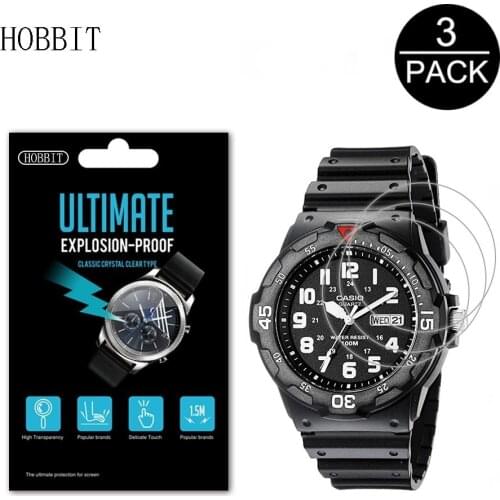 3Pack 5H Nano Explosion-proof Screen Protector for Casio Mens MRW-200H MRW200H MRW-210H MCW100H Watch Screen Protection Film