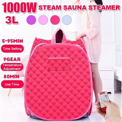 3L Steam Sauna Spa Room Home Beneficial Full Body Slimming Folding Detox Therapy Steam Fold Sauna Cabin Sauna Generator 220V