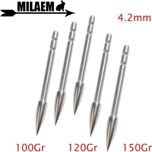 50pcs Archery Insert Arrowhead 100/120/150 Gr ID 4.2 mm Insert Broadheads Target Arrow Point Hunting Shooting Arrow Accessories