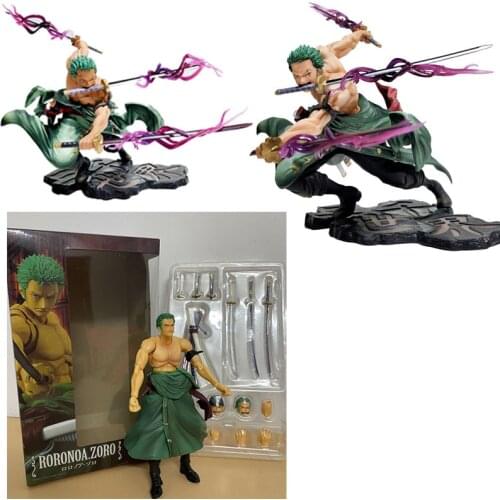 One Piece Anime Roronoa Zoro Figure GK New World Classic Battle Figure Hand Can Changed Joints Movable Toys Gift