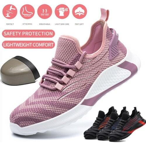 Safety Shoes for Women Men Anti-puncture and Anti-smash Work Sneakers Indestructible Steel Toe Shoe Couples Working Shoes Unisex