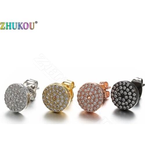 Glittering Simplicity Round Stud Earrings with Elegant Natural Pearl Fashion Jewelry Earring Piercing, Model: VE39