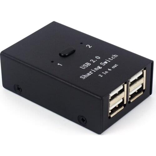 2 in 4 out USB KVM-SWITCH 2.0 Sharing Box Manual Keyboard and mouse sharing switch Printer sharing for Computer With cables