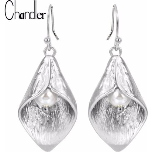 Chandler 10pcs Long Petunia Lily Blooming Flower Drop Earrings For Women Girls Jewelry Wedding Bridal Bridemaid Gifts Wholesale