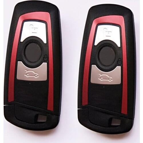 3 Buttons Smart Remote Key Shell Case For BMW X1 X3 7 Series CAS4 System With F Chassis Keyless Entry Fob Key Cover (Red Color)