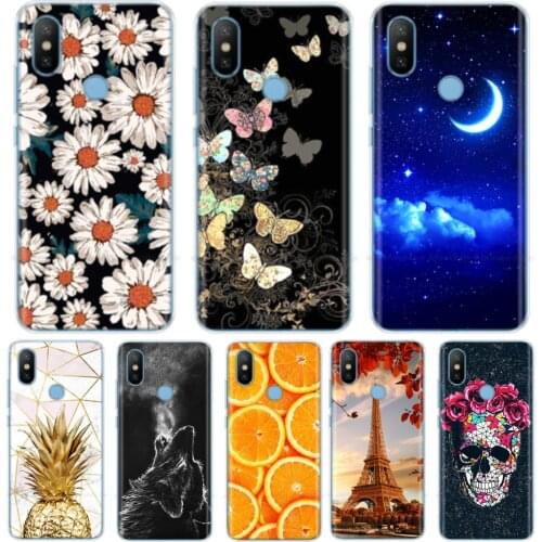 For Xiaomi A2 Lite Case A2 Lite Silicone Painted Flower Cute Back Cover For Xiaomi Mi A2 Lite Phone Case Soft TPU Bumper Coque