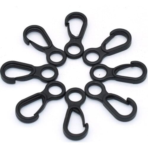 Black Plastic Snap Hook Mini Gloves Hooks Buckles Hardware Plastic hook Clasps Used For Face Mask Necklace 50pcs