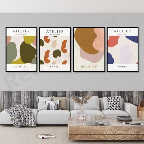 Color abstract printing, color abstract shape posters, camouflage pattern printing, modern typography prints, Paris studio graph