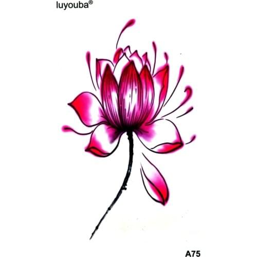Lotus Flower Waterproof Temporary Tattoos Men Tatuagens Tatoo Temporary Stickers Body Sticker Feminino Fake Tattoo Sleeve