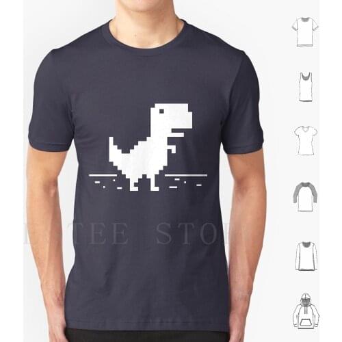 Chrome T-Rex T Shirt Men Cotton 6xl Google Chrome Dino T Rex Trex Dinosaur Offline Game Chrome Game Pixel Pixel Art Geek Nerd
