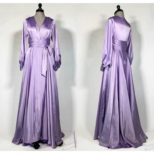 Purple Womens Robe & Gown Sets Lace Bathrobe Night Dress Sleepwear Womens Sleep Gowns Silk Satin Robe Femme Lingerie