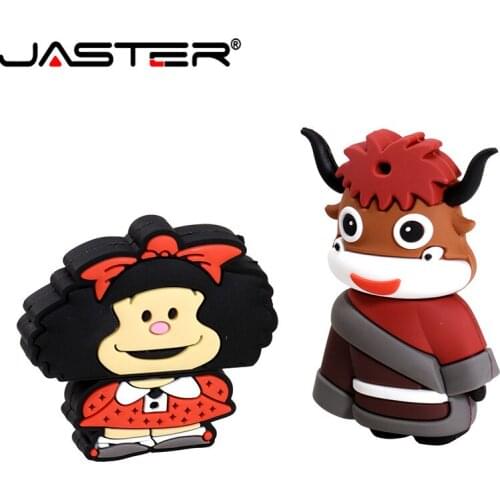 JASTER USB 2.0 2019 new cartoon usb flash drive 4GB 8GB 16GB 32GB 64GB 128GB pendrive cattle model memory stick Christmas gift
