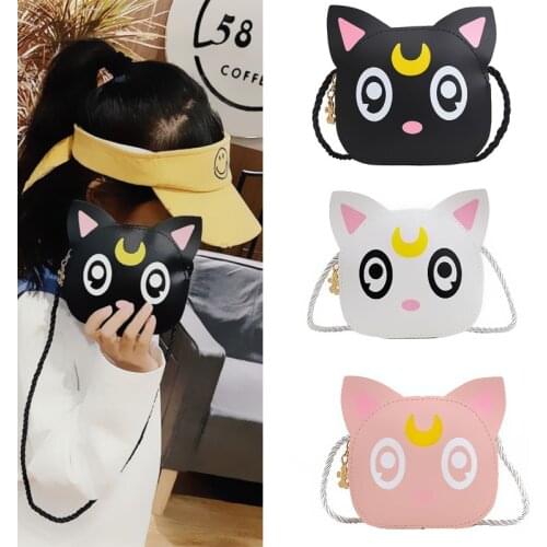 Star Moon Cat Luna Wallets Coin ID Card Holder Purse Bags Backpack Decorations Anime Bag Children Street Fashion Purses