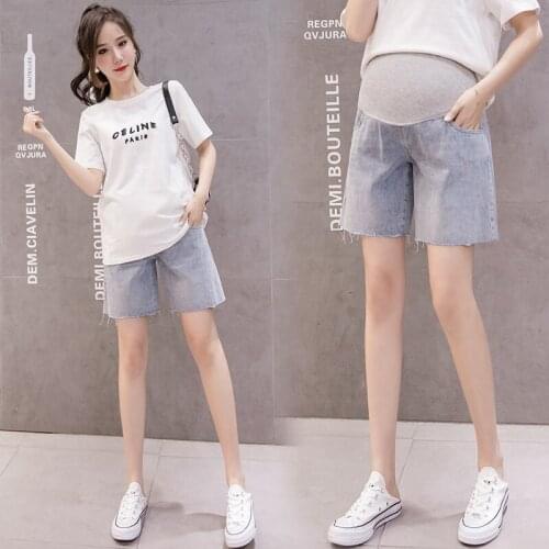 Summer Maternity Jeans for Pregnant Women Maternity Short Jeans Pregnancy Denim Pants Pregnant High Waist Nursing Jean Clothes