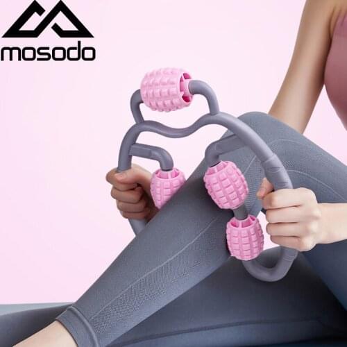Mosodo Trigger Point Massage Roller 5 Wheels Relieve Muscle Pain Arm Leg Neck Body Shaping Tools Yoga Pilates Fitness Equipment