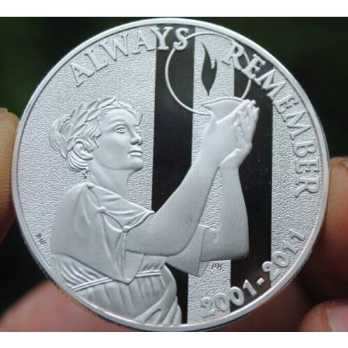 40MM 911 ten years New YORK USA Souvenir Coin sliver palted coin medal