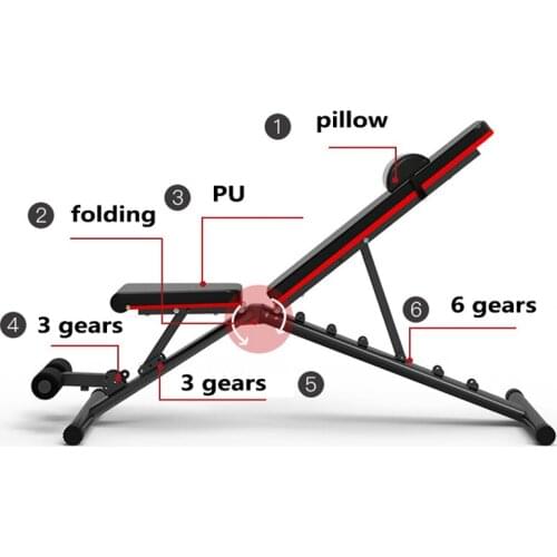 Multifunctional weight bench, folding weight training bench, foldable gym sit up bench