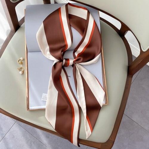 Fashion long Scarf Women Silk Skinny Bag Scarves Design Wrist Towel Foulard Neckerchief hairband For Ladies ribbon tie