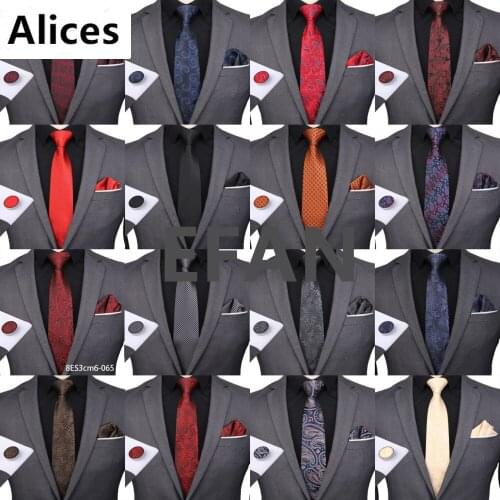 New Men Tie Yellow Blue Red Paisley Solid Floral Wedding Tie for Men Ties Hanky Cufflinks Silk Tie Set Factory Customize Design