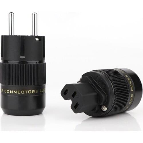 One pair HiFI audio Diy power cable connector plug hi-end Schuko Eu plug For Audio Connector power cord cable
