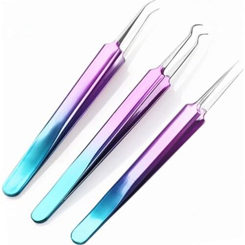 Acne Needle Tweezers Stainless Steel Blackhead&Blemish Pimp Acne Remover Face Care Tool Multi-purpose Eyelash Extension Tweezers