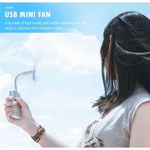 Portable USB Mini Fan Cool Wind Mute Detachable Adjustable Fan For Laptop Power Bank Low Power Bendable Removable Summer Gadget