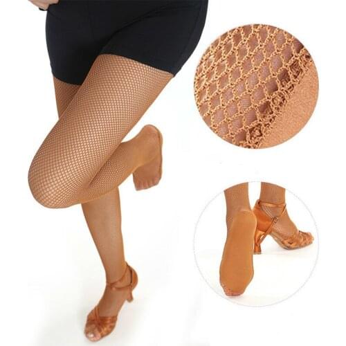Professional Latin Dancer Tights Women Fishnet Tights Ballroom&Latin Dance Hard Yarn Elastic Mesh Stockings Pantyhose