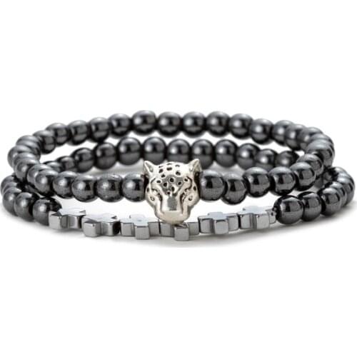 Leopard 8mm Punk multicolor Agate beads Chakra Reiki Buddha Yoga Bracelet elastic adjustable Volcanic Stone Bangles tgf2