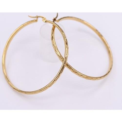 Rock wear Bright exaggeration Womens fashion Hoop earrings wear Holiday party gifts 55mm LH875