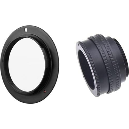 1 Pcs Super Slim Lens Adapter Ring & 1 Pcs M42 to M42 Lens Adjustable Focusing Helicoid Macro Tube Adapter