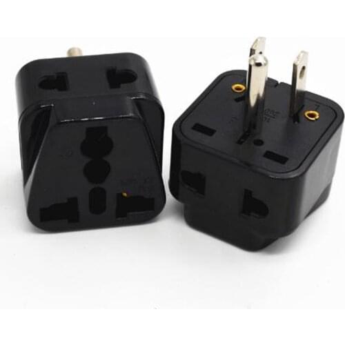 Black white 2-into-1 AU/UK/US/EU to USA Canada Japan Philippines Mexico Vietnam universal travel adaptor plug socket convertor