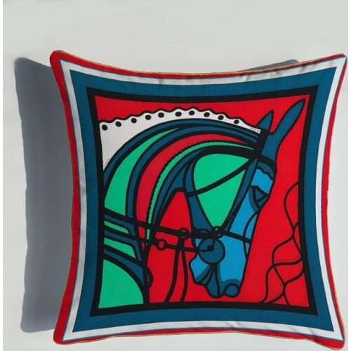 Euro Design Cojines Decorativos Para Sof *women Geometric Horse Brand Nordic Cushion Cover Royal Luxury Throw Pillow Cover