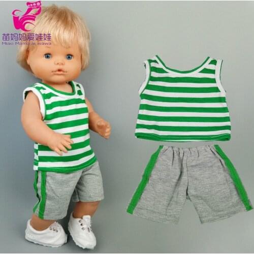 16 inch BB Doll Clothes sports vest Fit 40 cm Nenuco Ropa Y Su Hermanita 16" Baby Doll green shirt