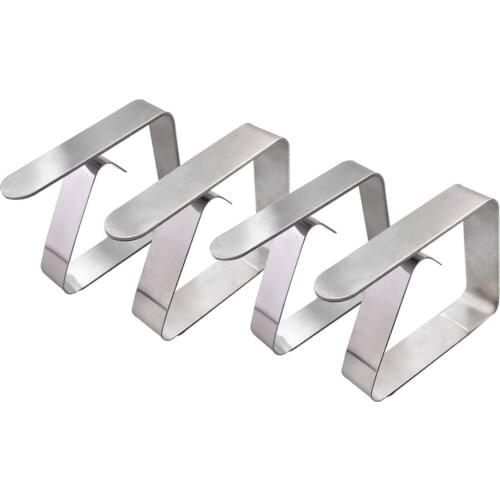 4Pack Tablecloth Clips Picnic Table Clips Flexible Stainless Steel Table Cloth Cover Clamps Holders for Picnics Weddings Party