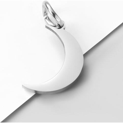 5pcs/Lot Stainless Steel Moon Crescent Charm for Making Necklace Bracelet Jewelry