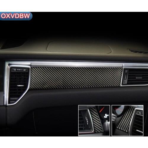 For porsche macan Accessories Car interior decoration moulding Trim Strips Carbon Fiber Car Central Control Strip decal Sticker