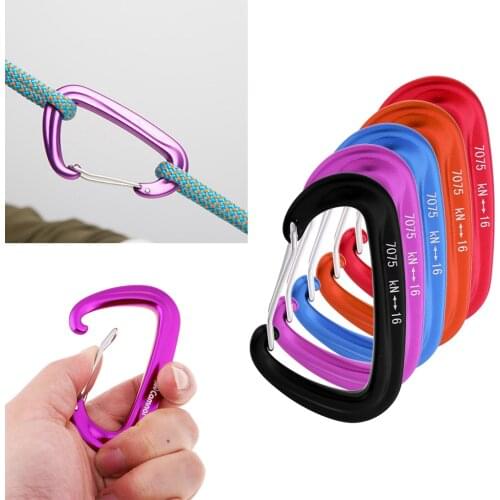 Aluminum Climbing Swing Yoga Carabiner Hook Quickdraw Hiking Backpack Buckle