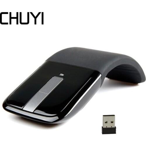 Wireless 2.4G Bluetooth Arc Touch Mouse Ultra Thin Folding Design Computer Mause 1200 DPI Foldable Portable Mice For PC Laptop