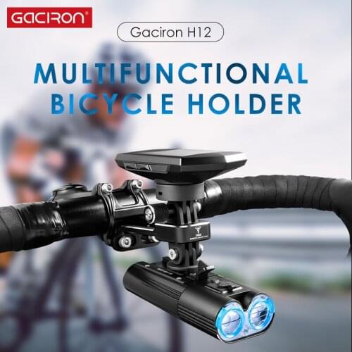 GACIRON H12 Bicycle light Mount Bracket Aluminum alloy Multifunction Camera Adjustable Handlebar Bicycle computer Holder