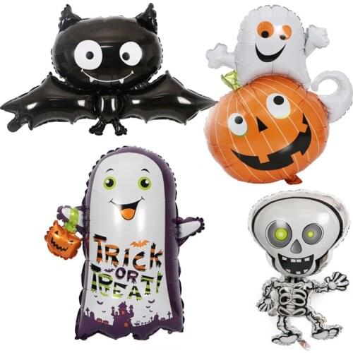 Halloween Pumpkin Balloons Party Decors Balloons Pumpkin Ghost Bat Halloween Decorations For Home Bar Restaurant Party Supplies
