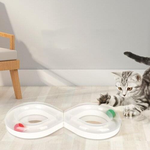 Cat Intelligence Toy Cat Tray Toys Pet Kitten Turntable Figure 8 Shaped Track Entertainment Supplies Tray For Cats Dogs Pet Toys