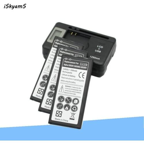 ISkyamS 3x 2500mAh EB-BG850BBC Battery +Universal charger For Samsung Galaxy Alpha G850 G8508 G8508S G8509v G850F G850T