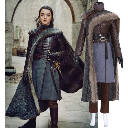 GOT 8 cosplay Arya Stark Cosplay Costume Adult Women Carnival Sansa Stark Sister Cosplay Outfit Custom Made