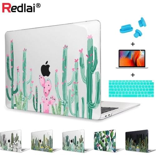 Redlai For MacBook Air Pro Retina 11 12 13 15 16 inch 2020 A2338 A2337 M1 Cactus Hard Case Shell Screen Protector Keyboard Cover