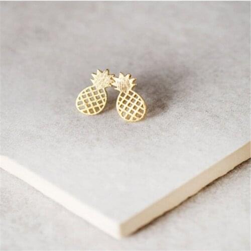 Fashion Cute Pineapple Fruit Earrings Jewelry Pineapple Surface With Small Wire Drawing Earrings Charm Female Earring Jewelry