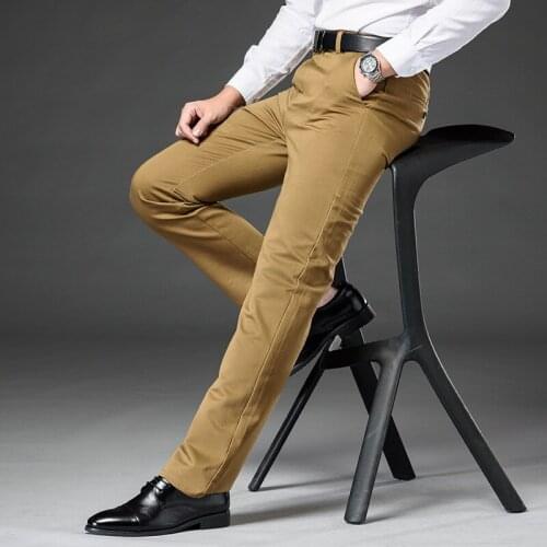MRMT 2021 Brand Mens Casual Trousers Loose Straight Fathers Trousers Middle-aged High-waist Pants for Male Cotton Trousers