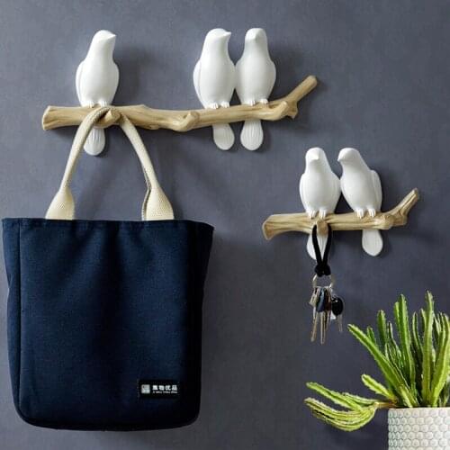 Wall Decorations Home Accessories Living Room Resin Bird Key Kitchen Coat Clothes Towel Hooks Hat Handbag Holder