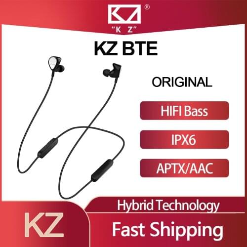 Original KZ BTE Wireless Bluetooth Earphone Hybrid Technology IPX6 Waterproof HIFI Bass Earbud APTX/AAC HD Monitor Sport Headset